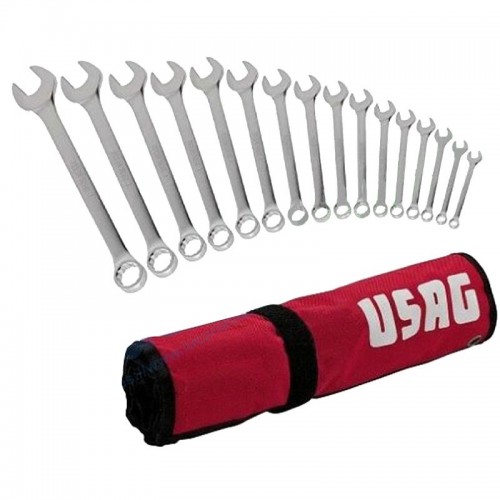 Usag 285J/B16 16 Ringmaulschlüssel-Set in Rolltasche U02851740 Usag 285J/B16 16 Ringmaulschlüssel-Set in Rolltasche U02851740
