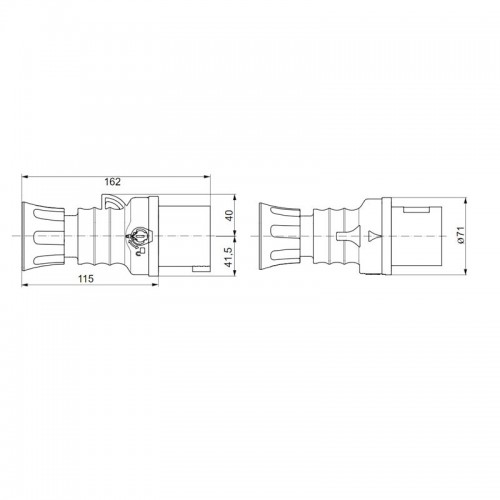 Gewiss mobiler Stecker 2P+E 32A IP44 blau 220V GW60015H Gewiss mobiler Stecker 2P+E 32A IP44 blau 220V GW60015H