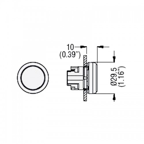 Lovato Platin 22 mm Impulsknopf rasiert grün LPSB103 Lovato Platin 22 mm Impulsknopf rasiert grün LPSB103