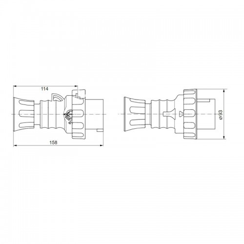 Gewiss mobiler Stecker 2P+E 32A IP67 blau 220V GW60037H Gewiss mobiler Stecker 2P+E 32A IP67 blau 220V GW60037H