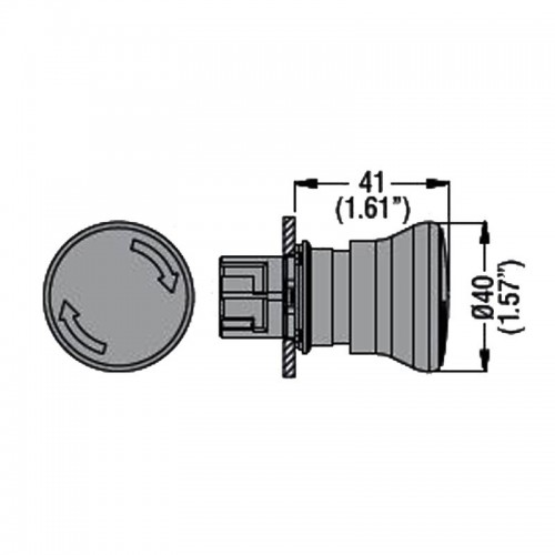 Lovato Platin 40mm Pilz Druckknopf Rot LPSB6644 Lovato Platin 40mm Pilz Druckknopf Rot LPSB6644