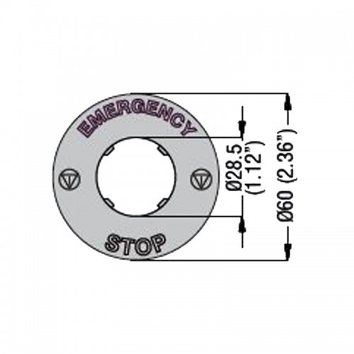 Lovato Notfallscheibe für Pilzdrucktaster 60mm LPXAU114 Lovato Notfallscheibe für Pilzdrucktaster 60mm LPXAU114