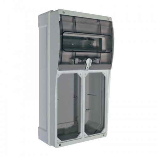 Palazzoli Schaltschrank 10 DIN-Module mit 2 vertikalen Steckdosen IP66 Palazzoli Schaltschrank 10 DIN-Module mit 2 vertikalen Steckdosen IP66