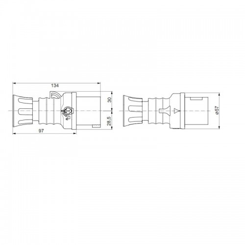 Gewiss mobiler Stecker 2P+E 16A IP44 blau 220V GW60004H Gewiss mobiler Stecker 2P+E 16A IP44 blau 220V GW60004H
