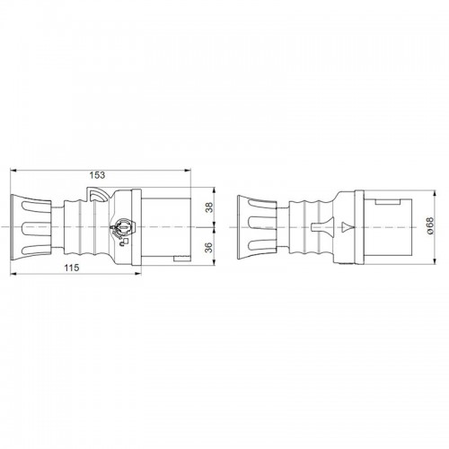 Gewiss mobiler Stecker 3P+N+E 16A IP44 rot 380V GW60009H Gewiss mobiler Stecker 3P+N+E 16A IP44 rot 380V GW60009H