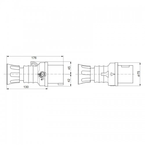 Gewiss mobiler Stecker 3P+N+E 32A IP44 rot 380V GW60020H Gewiss mobiler Stecker 3P+N+E 32A IP44 rot 380V GW60020H