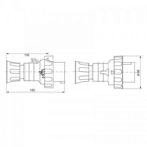 Gewiss mobiler Stecker 3P+E+N 16A IP67 rot 380V GW60031H Gewiss mobiler Stecker 3P+E+N 16A IP67 rot 380V GW60031H