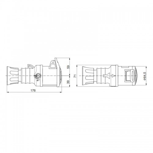 Gewiss mobile Steckdose 2P+E 32A IP44 blau 220V GW62015H Gewiss mobile Steckdose 2P+E 32A IP44 blau 220V GW62015H