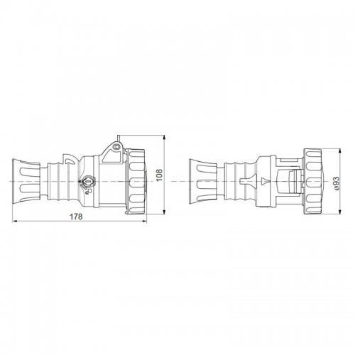 Gewiss mobile Steckdose 3P+E 32A IP67 rot 380V GW62041H Gewiss mobile Steckdose 3P+E 32A IP67 rot 380V GW62041H