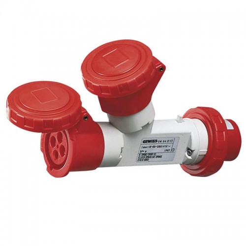 Gewiss Doppelvervielfacher 3P+E 16A 2 Steckdosen 16A rot 400V GW64013 Gewiss Doppelvervielfacher 3P+E 16A 2 Steckdosen 16A rot 400V GW64013