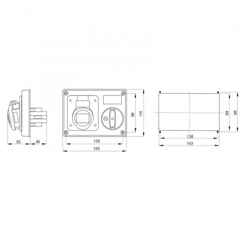 Gewiss Steckdose mit Verriegelung 3P+E 16A IP44 380V ohne Gehäuse GW66108 Gewiss Steckdose mit Verriegelung 3P+E 16A IP44 380V ohne Gehäuse GW66108