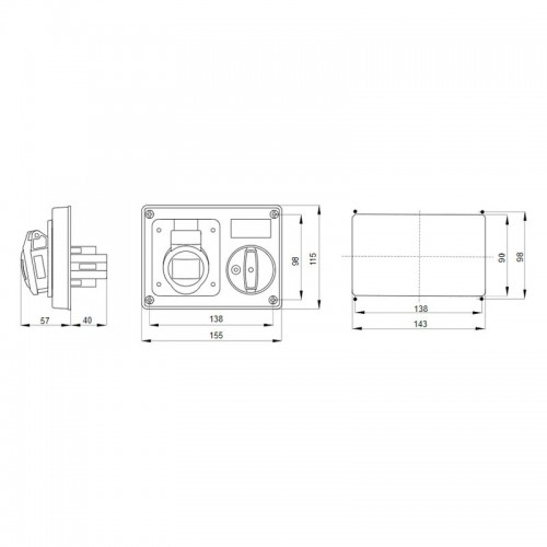 Gewiss Steckdose mit Verriegelung 3P+N+E 16A IP44 380V ohne Gehäuse GW66109 Gewiss Steckdose mit Verriegelung 3P+N+E 16A IP44 380V ohne Gehäuse GW66109