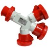 Gewiss Dreifachverteiler 3P+E 32A IP67 3 Steckdosen rot 400V GW64068 Gewiss Dreifachverteiler 3P+E 32A IP67 3 Steckdosen rot 400V GW64068