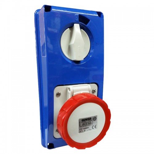Gewiss vertikale 3P+E 16A verriegelte Steckdose ohne Boden GW66308N Gewiss vertikale 3P+E 16A verriegelte Steckdose ohne Boden GW66308N