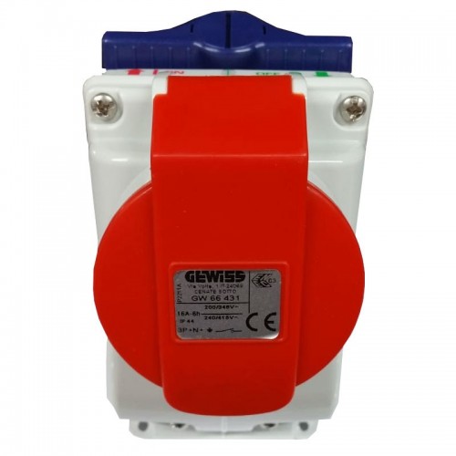 Gewiss vertikale verriegelte Steckdose 3P+N+E 16A IP44 GW66431 Gewiss vertikale verriegelte Steckdose 3P+N+E 16A IP44 GW66431