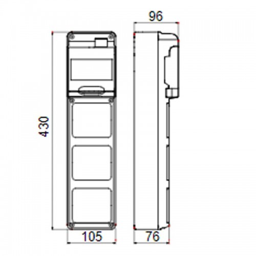 Gewiss 5-Modul-Schaltschrank mit 3 Flanschen für Industriesteckdosen GW68001N Gewiss 5-Modul-Schaltschrank mit 3 Flanschen für Industriesteckdosen GW68001N