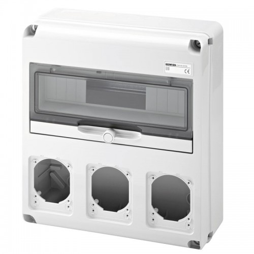 Gewiss 14-Modul-Schaltschrank mit 3 Flanschen für Industriesteckdosen GW68005N Gewiss 14-Modul-Schaltschrank mit 3 Flanschen für Industriesteckdosen GW68005N