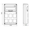 Gewiss 14-Modul-Schaltschrank mit 6 Flanschen für Industriesteckdosen GW68008N Gewiss 14-Modul-Schaltschrank mit 6 Flanschen für Industriesteckdosen GW68008N