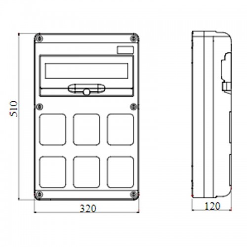 Gewiss 14-Modul-Schaltschrank mit 6 Flanschen für Industriesteckdosen GW68008N Gewiss 14-Modul-Schaltschrank mit 6 Flanschen für Industriesteckdosen GW68008N