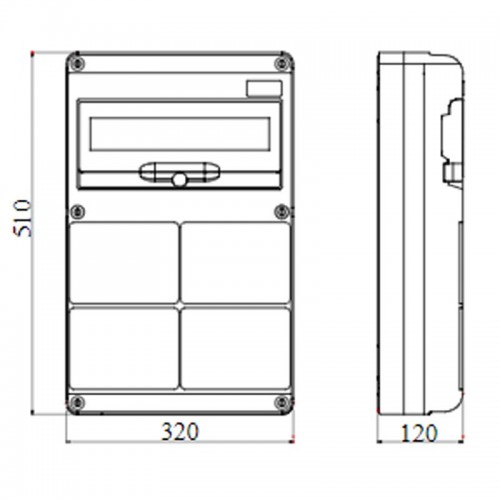 Gewiss 14-Modul-Schaltschrank mit 4 Flanschen für Industriesteckdosen GW68009N Gewiss 14-Modul-Schaltschrank mit 4 Flanschen für Industriesteckdosen GW68009N
