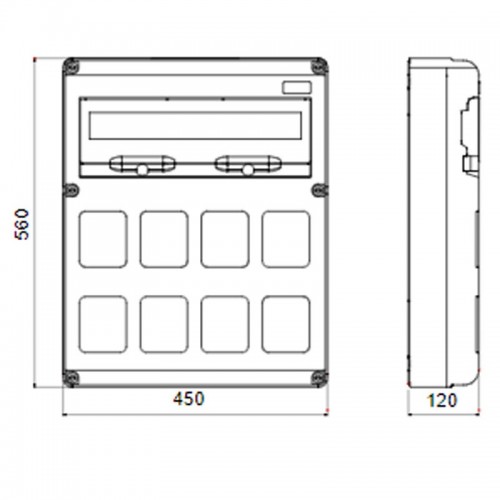 Gewiss 20-Modul-Schaltschrank mit 8 Flanschen für Industriesteckdosen GW68013N Gewiss 20-Modul-Schaltschrank mit 8 Flanschen für Industriesteckdosen GW68013N
