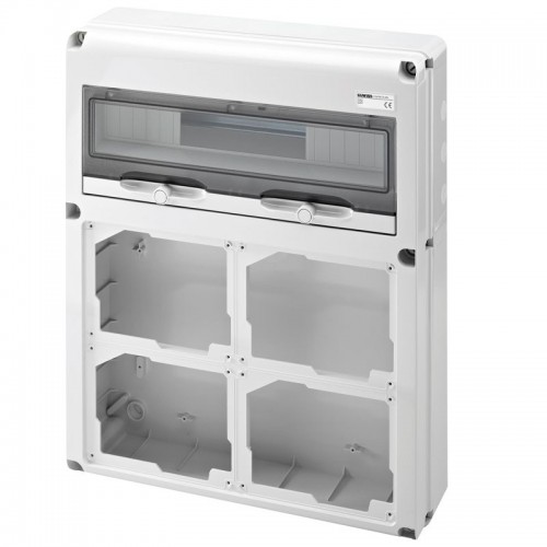 Gewiss 20-Modul-Schaltschrank mit 4 Flanschen für Industriesteckdosen GW68014N Gewiss 20-Modul-Schaltschrank mit 4 Flanschen für Industriesteckdosen GW68014N