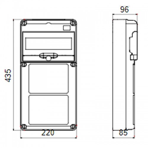 Gewiss 10-fach Schaltschrank mit 2 Flanschen für Industriesteckdosen GW68019N Gewiss 10-fach Schaltschrank mit 2 Flanschen für Industriesteckdosen GW68019N