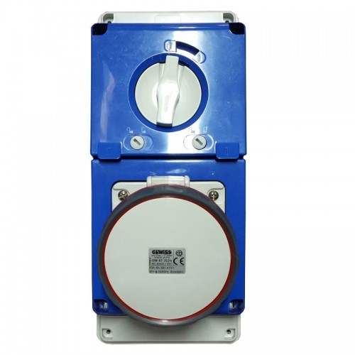 Gewiss Steckdose mit Verriegelung 3P+E 63A IP67 380V GW67252N Gewiss Steckdose mit Verriegelung 3P+E 63A IP67 380V GW67252N