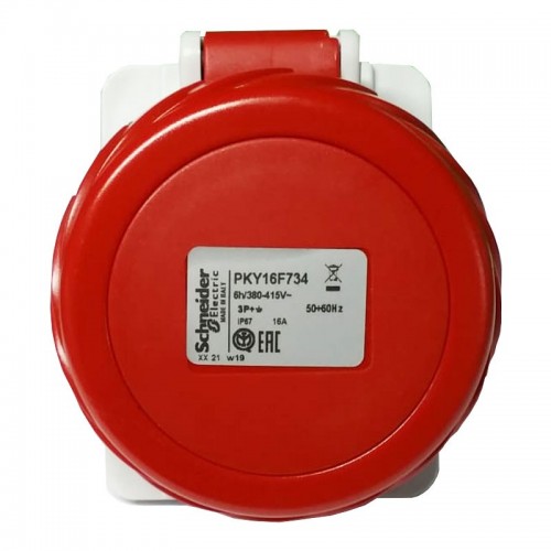 Schneider Industrie-Unterputzdose 3X16A+E 400V rot PKY16F734 Schneider Industrie-Unterputzdose 3X16A+E 400V rot PKY16F734