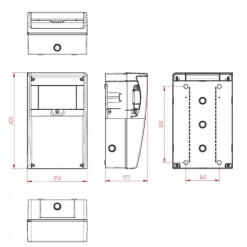 Fanton Ulisse Schaltschrank mit CEE-Steckdosen und Fehlerstromschutzschaltern 74320 Fanton Ulisse Schaltschrank mit CEE-Steckdosen und Fehlerstromschutzschaltern 74320