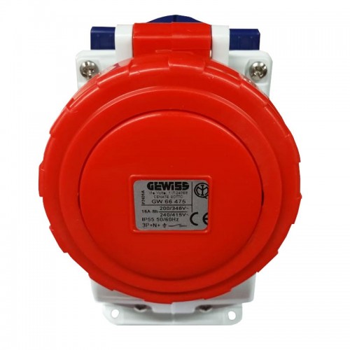 Gewiss vertikale verriegelte Steckdose 3P+N+E 16A IP55 GW66475 Gewiss vertikale verriegelte Steckdose 3P+N+E 16A IP55 GW66475