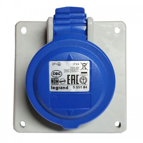CEE Legrand Einbaudose schräg 2P+E 2X16A+E 230V IP44 555184 CEE Legrand Einbaudose schräg 2P+E 2X16A+E 230V IP44 555184