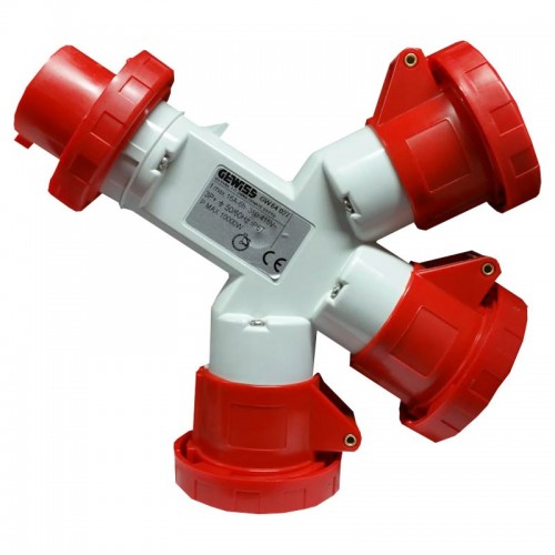 Gewiss Dreifachverteiler 3P+E 16A IP67 3 Steckdosen rot 400V GW64027 Gewiss Dreifachverteiler 3P+E 16A IP67 3 Steckdosen rot 400V GW64027