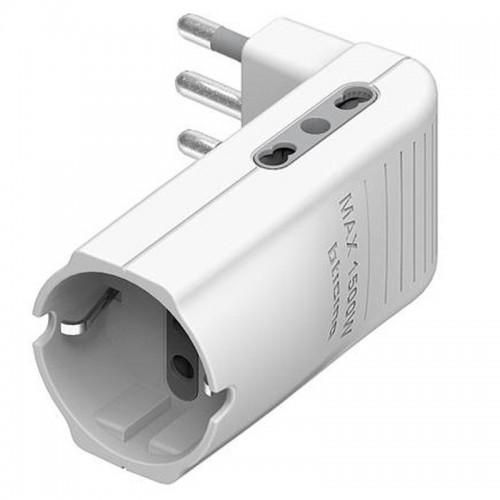 Bticino Eckadapter 2 zweiseitige Steckdosen 1 deutsche Steckdose und 16A Stecker weiß S3616DE Bticino Eckadapter 2 zweiseitige Steckdosen 1 deutsche Steckdose und 16A Stecker weiß S3616DE