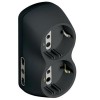 B4-Adapter 2 Doppelsteckdosen 2 deutsche Steckdosen und 16A anthrazitfarbener Stecker S3614G B4-Adapter 2 Doppelsteckdosen 2 deutsche Steckdosen und 16A anthrazitfarbener Stecker S3614G