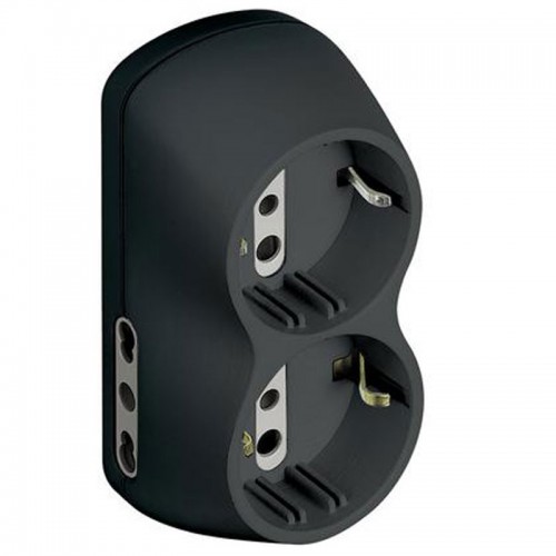 B4-Adapter 2 Doppelsteckdosen 2 deutsche Steckdosen und 16A anthrazitfarbener Stecker S3614G B4-Adapter 2 Doppelsteckdosen 2 deutsche Steckdosen und 16A anthrazitfarbener Stecker S3614G