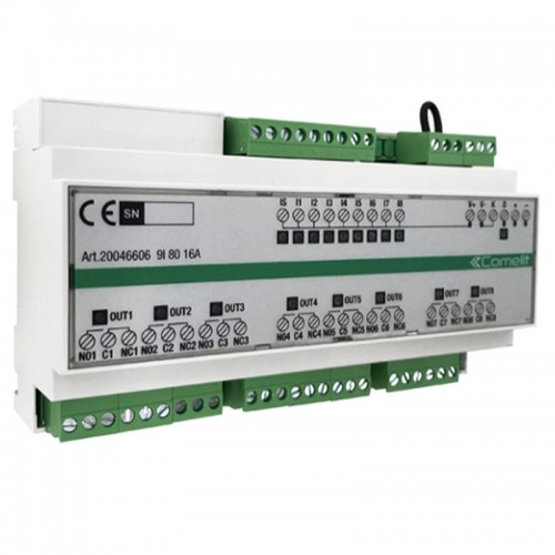 Comelit Simplehome Modul 9 Eingänge und 8 Ausgänge 16A auf DIN 20046606 Comelit Simplehome Modul 9 Eingänge und 8 Ausgänge 16A auf DIN 20046606