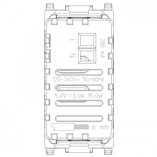 Vimar Plana USB-Netzteil 5V 3A 1 Modul weiß 14292.CC Vimar Plana USB-Netzteil 5V 3A 1 Modul weiß 14292.CC
