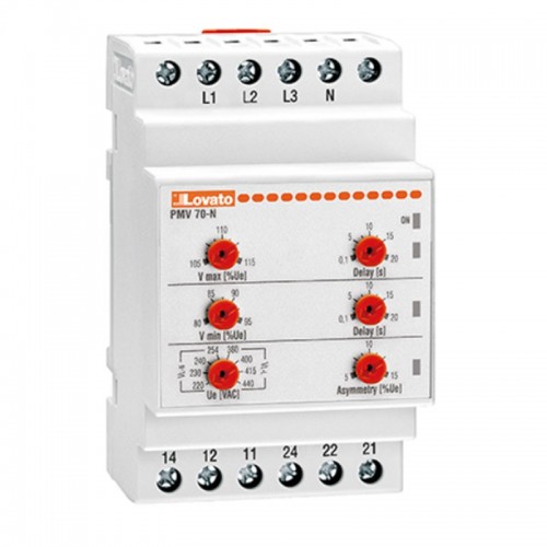 Lovato voltmetrische Relais dreiphasig oder ohne Nullleiter 380/440V PMV70NA440 Lovato voltmetrische Relais dreiphasig oder ohne Nullleiter 380/440V PMV70NA440