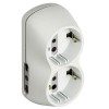 B4-Adapter 2 Doppelsteckdosen 2 deutsche Steckdosen und 16A-Stecker weiß S3614D B4-Adapter 2 Doppelsteckdosen 2 deutsche Steckdosen und 16A-Stecker weiß S3614D