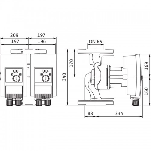 Wilo Yonos MAXO-D doppelte Nassläufer-Umwälzpumpe 65 0,5-12 PN 6 10 DN 65 340mm 2 1/2 2120670 Wilo Yonos MAXO-D doppelte Nassläufer-Umwälzpumpe 65 0,5-12 PN 6 10 DN 65 340mm 2 1/2 2120670