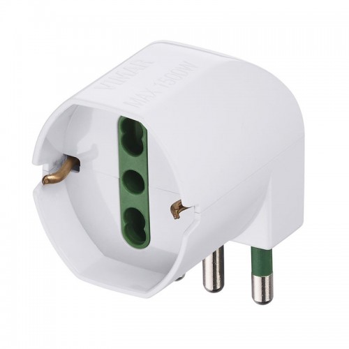 Vimar-Stufenadapter S17 + Stecker 2P+E 90° weiß 00305.B Vimar-Stufenadapter S17 + Stecker 2P+E 90° weiß 00305.B