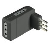 Bticino platzsparender Eckadapter 3 x 10A Steckdosen und 10A Stecker anthrazit S3605GE Bticino platzsparender Eckadapter 3 x 10A Steckdosen und 10A Stecker anthrazit S3605GE