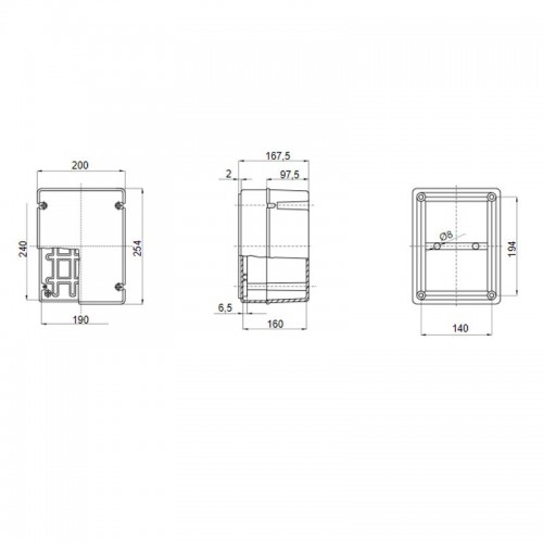 Gewiss Außenbox mit transparentem Deckel 240x190x160 GW44438 Gewiss Außenbox mit transparentem Deckel 240x190x160 GW44438