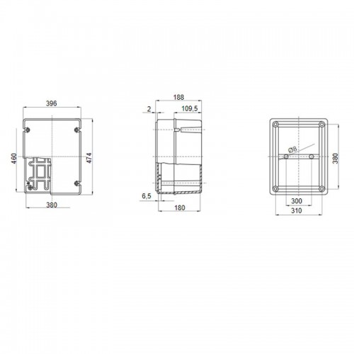 Gewiss Außenbox mit hohem Deckel IP56 460x380x180 GW44221 Gewiss Außenbox mit hohem Deckel IP56 460x380x180 GW44221