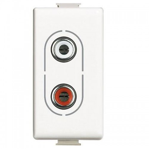Bticino Matix Audio Video Buchse 2 RCA Stecker weiß AM4281 Bticino Matix Audio Video Buchse 2 RCA Stecker weiß AM4281