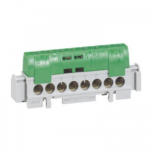 Bticino IP Anschlussklemmen 2x Erde grün 8 Löcher 004832 Bticino IP Anschlussklemmen 2x Erde grün 8 Löcher 004832