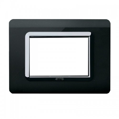 Ave Abdeckrahmen Technopolymer System 44 schwarz verchromter Rahmen 3 Module 44PY03NAL Ave Abdeckrahmen Technopolymer System 44 schwarz verchromter Rahmen 3 Module 44PY03NAL