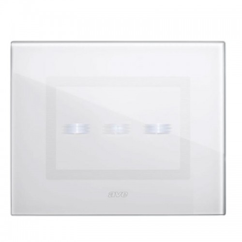Ave Platte aus Glas 3 Module für 3 verdeckte Steuerungen Farbe weiß poliert 44PVTC3BL Ave Platte aus Glas 3 Module für 3 verdeckte Steuerungen Farbe weiß poliert 44PVTC3BL