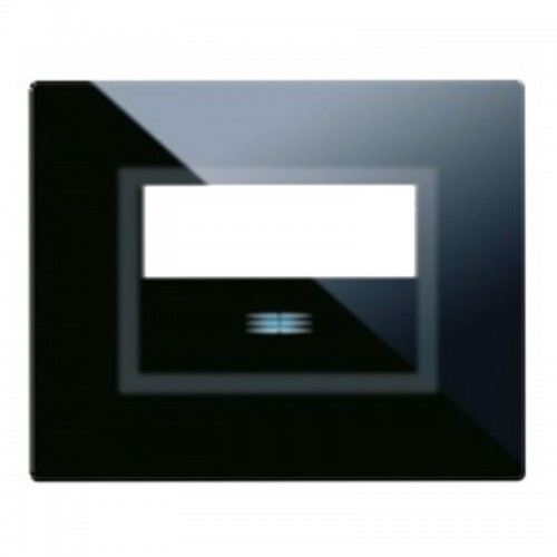 Ave Touch Abdeckrahmen aus Glas 3 Module für 1 Modul Namensträger Taste schwarz poliert 44PVT Ave Touch Abdeckrahmen aus Glas 3 Module für 1 Modul Namensträger Taste schwarz poliert 44PVT